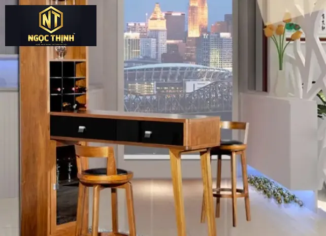 Xưởng Nội Thất NGỌC THỊNH Nhơn Trạch - Biên Hòa - Thiết kế quầy bar ngăn bếp và phòng khách đẹp, giá rẻ năm 2023.